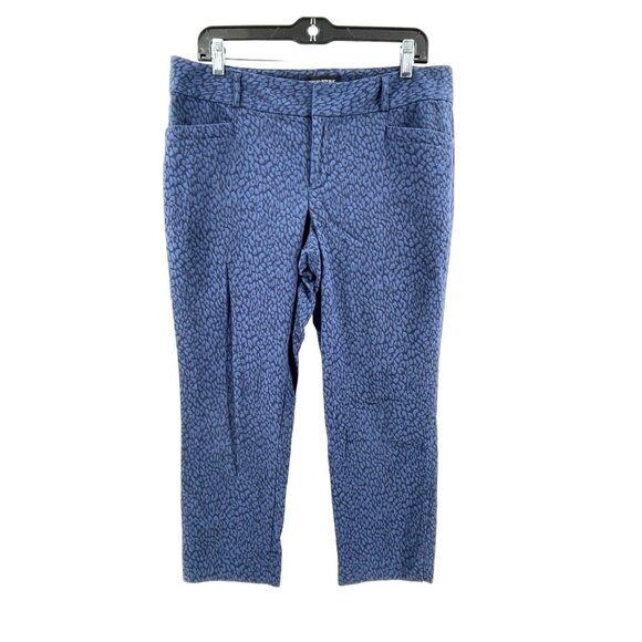 Banana Republic Jackson Fit Blue Flat Front Tapered Leg Crop Pants Size 33W - Picture 1 of 12
